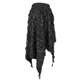 'Barbed Wire' Gothic Skirt With Distressed Hemline