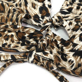 Sst017 Leopard Printed Swimsuit Set