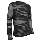 T-shirt bandage en maille punk 'Chainsaw'