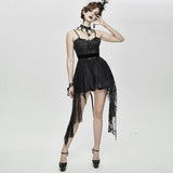 Club Versatile Translucent Sweep Sexy Ladies Lace Skirt With Shoulder Straps