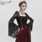 'Queen of Nile' Gothic Satin Lace Dress (Red)