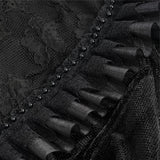 'Iris' Gothic Fringed Mesh Shirt (Black)