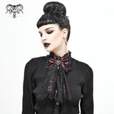 'Wednesday' Gothic Lace Bow Tie (Fire Brick)