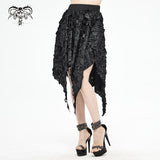 'Barbed Wire' Gothic Skirt With Distressed Hemline