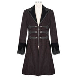 'Master Of Death' Gothic Fur Collar Coat (Wine)