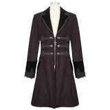 'Master Of Death' Gothic Fur Collar Coat (Wine)