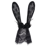 Bandeau gothique à oreilles de lapin avec voile 'Sixties Fever Dream'