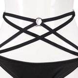 Sst009 Punk 4 Point Star Bikini Swimsuit Set