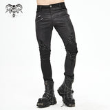 Pt137 Punk Glued Fake Two Pieces Men Trousers