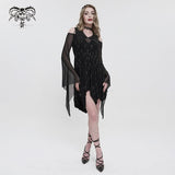 Robe gothique à imprimé crucifix 'Pitch Black'