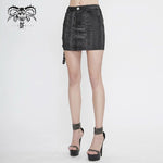 Skt126 Snakeskin Print Asymmetric Skirt