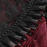 'Iris' Gothic Fringed Mesh Shirt (Red)