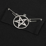 'Cold Flames' Punk Pentagram Cropped Hoodie