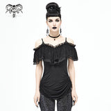 'Malady' Gothic Sling Dress/Blouse With Bardot Neckline