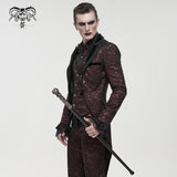 'Dream Snatcher' Gothic Patterned Swallowtail Coat (Crimson)