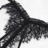 Seductress' Gothic Velvet Halterneck Lingerie