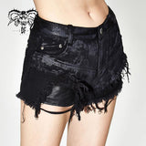 Punk Summer Hand Painted Double Waistband Sexy Girls Shorts