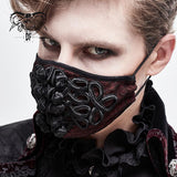 Chinese Frog Textured Burgundy Gothic Chiffon Men Mask