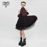 'Snowblood' Punk Cheongsam Collar Plaid Dress