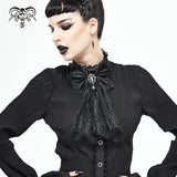 'Wednesday' Gothic Lace Bow Tie (Coal)