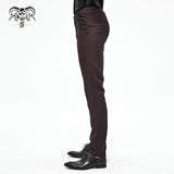 Pt13902 Wine Gothic Wedding Men Trousers