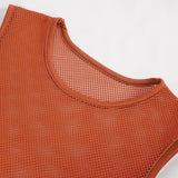 'Caution' Punk Mesh Tank Top (Clockwork Orange)