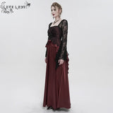 'Queen of Nile' Gothic Satin Lace Dress (Red)