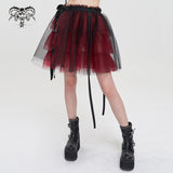 'Medusa' Punk Black and Red Flared Skirt