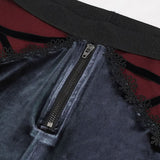 Negative Nancy' Gothic Velvet Flared Pants With Lace