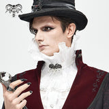 As07602 Unisex Gothic White Pleated High Neck Collar