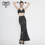 Skt124 Snakeskin Pattern Symmetrical Slit Skirt