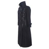 Men Removable One Sided Shawl Thick Long Coat