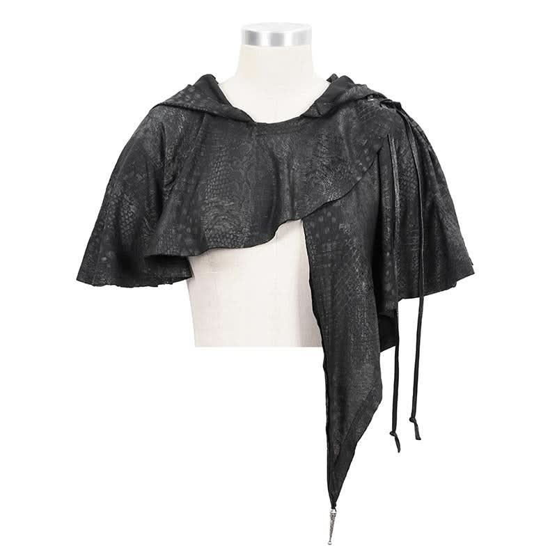 Ca021 Dark Thin Hooded Small Shawl
