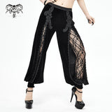 'Disorient' Gothic Flared Pants With Mesh Panels