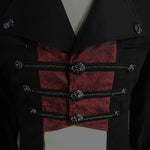 Punk Black And Red Chain Shape Ribbons Game Men Long Coat