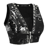 Punk Asymmetric Heavy Metal Super Short Vest