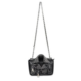 'Spungen' Punk Leather Black Rivets Purse