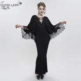 'Eldritch Terrors' Gothic Bat Sleeves Fishtail Dress