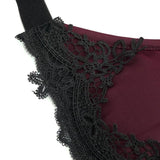 Sst008 Burgundy Gothic Lace Swimsuit Set