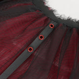 'Medusa' Punk Black and Red Flared Skirt