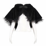 'Void' Gothic Plush Cloak Lined With Fur