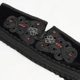 Ceinture bouton grenouille chinoise gothique 'Undead'