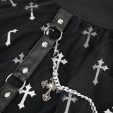 'Threnody' Crucifix Printed Skirt