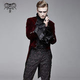 Lotus Leaf Corsage False Two Piece Men Gothic Swallow Tailed Coats