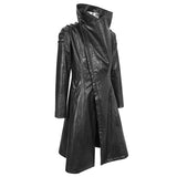 Trench-coat en simili cuir punk 'Villain Blues' (Noir)