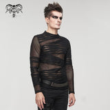 T-shirt bandage en maille punk 'Chainsaw'