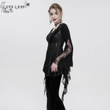 Twilight Zone' Beaded Gothic Lace Floral Top