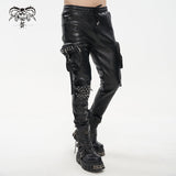 Pantalon cargo en cuir clouté punk 'Draven Dream'