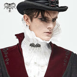 As07602 Unisex Gothic White Pleated High Neck Collar