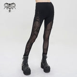 Legging gothique imprimé 'Across The Ocean' avec chaîne